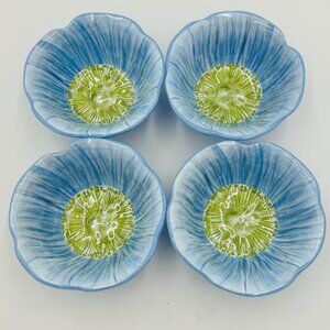 Hobby Lobby Melamine Flower Bowls 5" x 2" Blue Green Set of 4